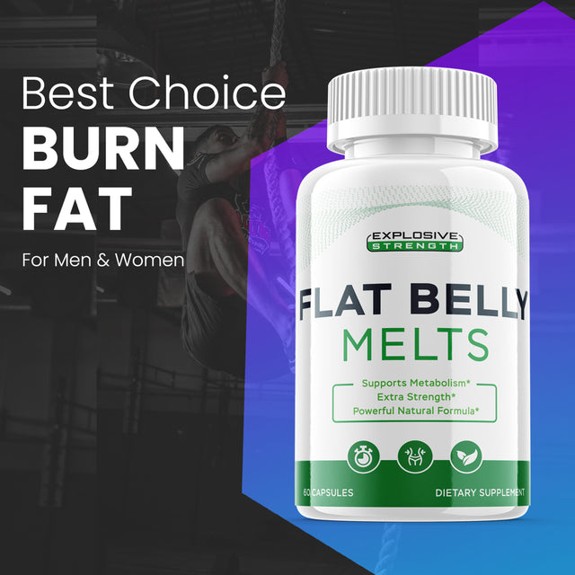 (1 Pack) Flat Belly Melts - Keto Weight Loss Formula - Energy & Focus Boosting Dietary Supplements for Weight Management & Metabolism - Advanced Fat Burn Raspberry Ketones Pills - 60 Capsules