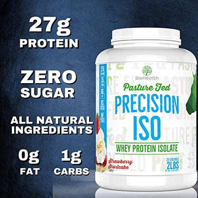 Precision ISO Strawberry Shortcake (2 LB) | 27G Whey Protein Isolate | Non-Gmo | Sugar Free | 28 Servings