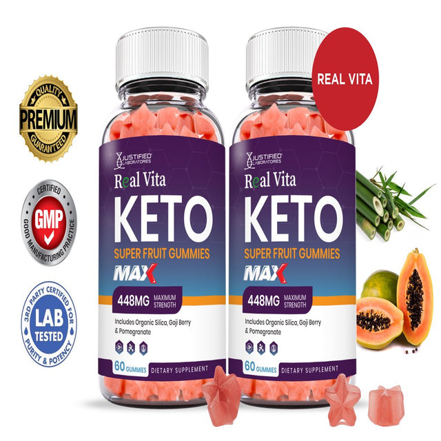 (2 Pack) Real Vita Keto Max Gummies Dietary Supplement 120 Gummys