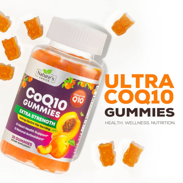 Nature'S Coq10 100Mg Gummies, 3X Better Absorption, Antioxidant for Heart Health Support & Energy Production, Ultra Coenzyme Q10 Vitamins, Coq 10 Supplements, Dietary Supplement, Non-Gmo - 30 Gummies