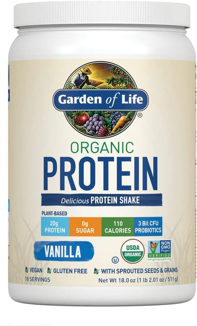 XPIWHTOW Garden of Life Organic Protein Shake Powder, Vanilla Flavor