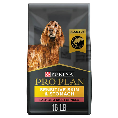 Purina Pro Plan Adult Dry Dog Food Sensitive Skin & Stomach, Salmon & Rice, 16 Lb Bag