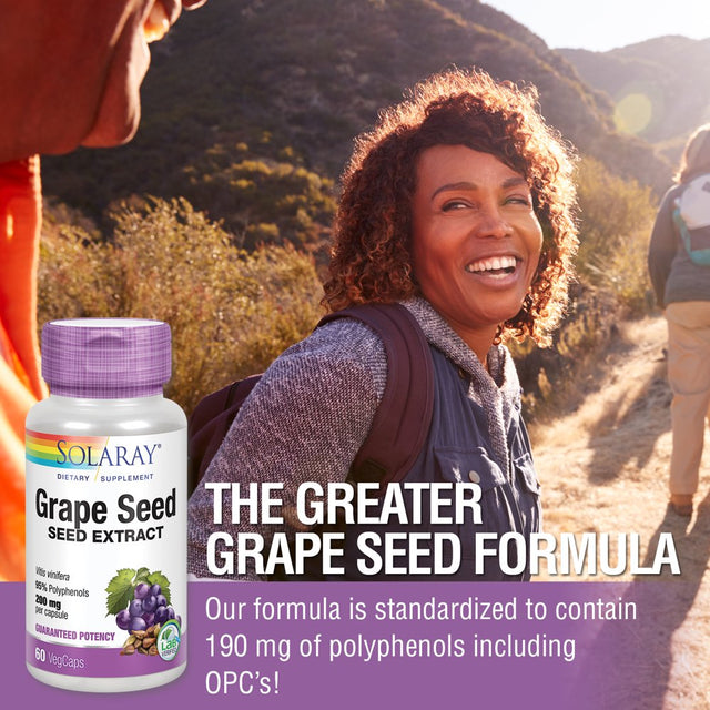 Solaray Grape Seed Extract 200 Mg plus Bioflavonoid Complex | Healthy Cardiovascular & Blood Vessel Support | 60 Vegcaps