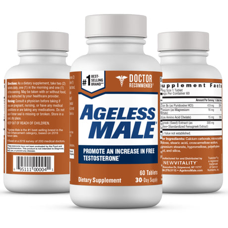 Ageless Male Free Testosterone Booster by New Vitality 60 Tablets