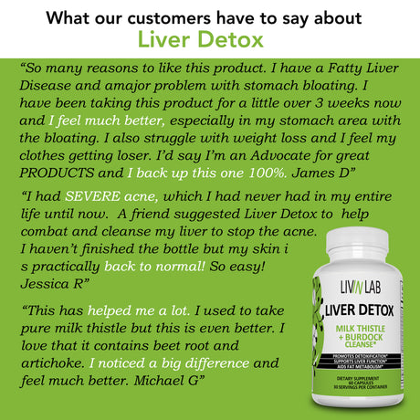 Livin Lab Liver Detox | Herbal Detox| Liver Cleanse Supplements, Improve Brain, Blood | Made in the USA