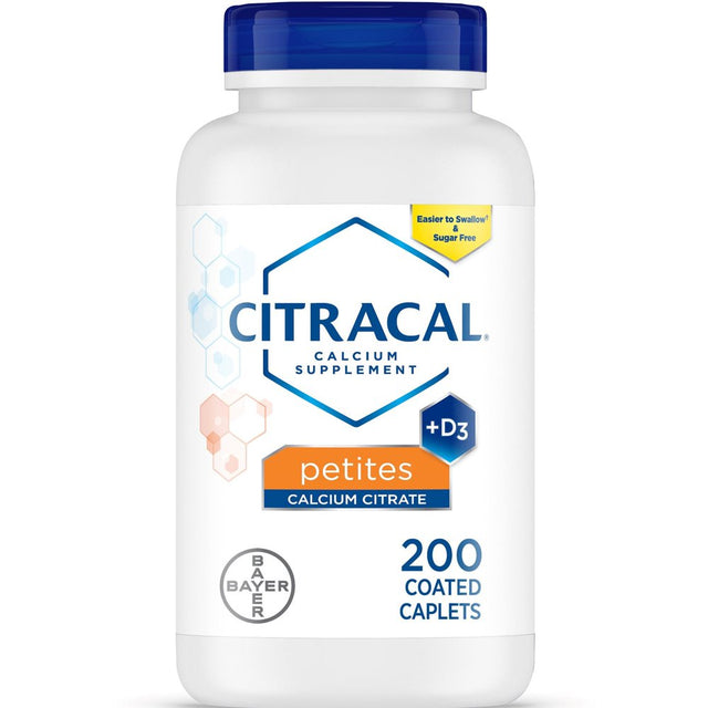 Citracal Petites Calcium Citrate with Vitamin D3, Caplets, 200 Count