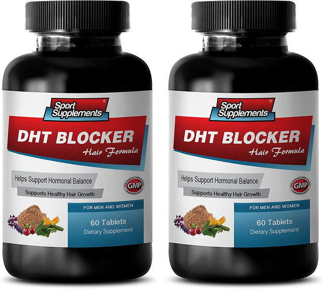 Hair Growth Booster Vitamins - DHT Blocker Hair Formula - Support Healthy Hair Growth - Saw Palmetto Extract Hair Loss - 2 Bottles 120 Coated Tablets