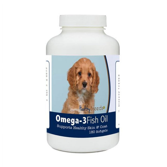 Healthy Breeds 840235185017 Cavapoo Omega-3 Fish Oil Softgels, 180 Count