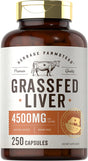 Grass Fed Beef Liver Capsules 4500Mg | 250 Count | Desiccated Supplement | Non-Gmo, Gluten Free | by Herbage Farmstead