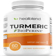 Healblend Organic Turmeric Curcumin with Bioperine Black Pepper - 95% Standardized Curcuminoids High Absorption for Joint Support Supplement, Herbal Formula - 60 Capsules