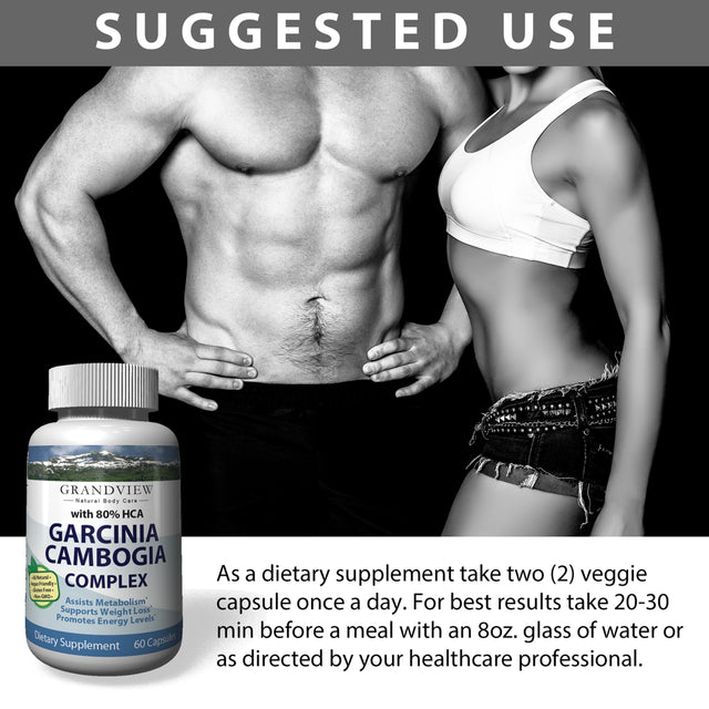 Garcinia Cambogia Extract with 80% HCA - Natural Appetite Suppressant Pills and Effective Fat Burner Weight Loss Pills Supplement for Women & Men