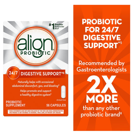 Align Probiotics, Daily Probiotic Supplement for Digestive Health, 56 Capsules, Unisex