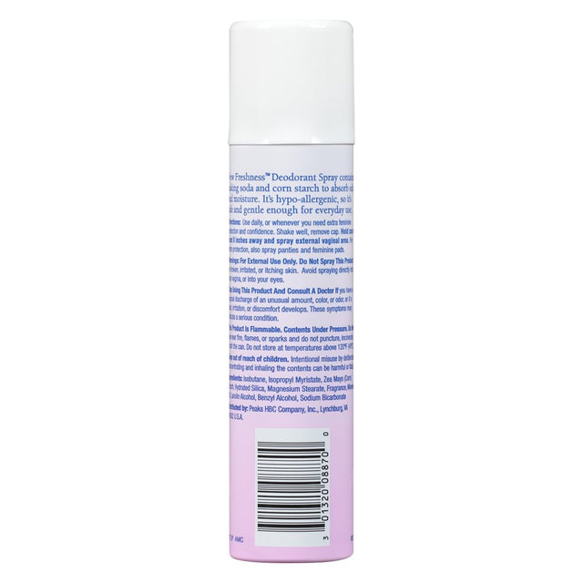 New Freshness Hypoallergenic Feminine Deodorant Spray, 2 Oz