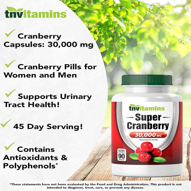 Cranberry Pills for Women & Men ( MG X 90 Capsules) , Supports Urinary Tract Health* , Cranberry Concentrate Supplement , Bladder & Kidney Support* , Supports Women'S Health* , Antioxidants