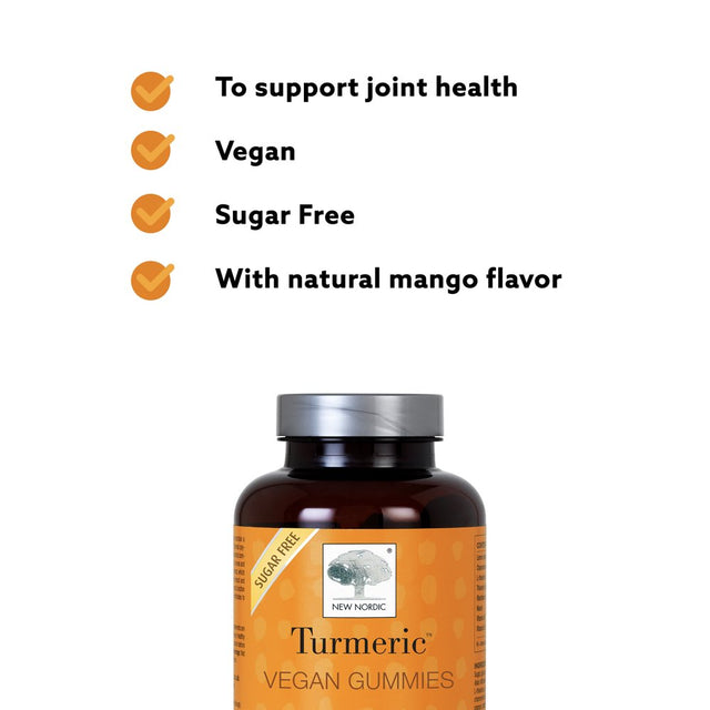 New Nordic Turmeric Gummies | Joint Health & Anti-Inflammatory Supplement | 60 Count