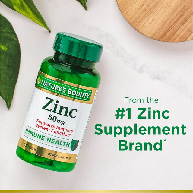 Nature’S Bounty Zinc, Immune Support Supplement, 50 Mg, 100 Caplets