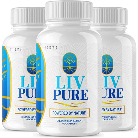 (3 Pack) Liv Pure - Liv Pure Capsules Powered by Nature Supplement for Liver Detox and Diet Hydration Purification Livpure Extra Strength Vegan Liv-Pure Liver Health Support & Clense (180 Capsules)