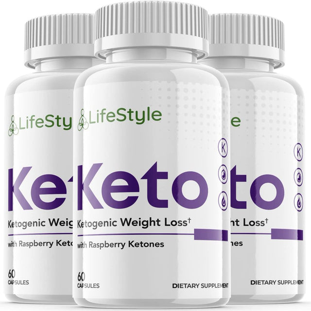 Lifestyle Keto - Ketogenic Weight Loss - Energy & Focus Boosting Dietary Supplements for Weight Management & Metabolism - Advanced Fat Burn Raspberry Ketones Pills - 180 Capsules (3 Pack)