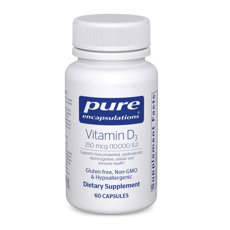 Pure Encapsulations Vitamin D3 250 Mcg (10,000 IU) | Supplement to Support Bone, Joint, Breast, Prostate, Heart, Colon and Immune Health* | 60 Capsules