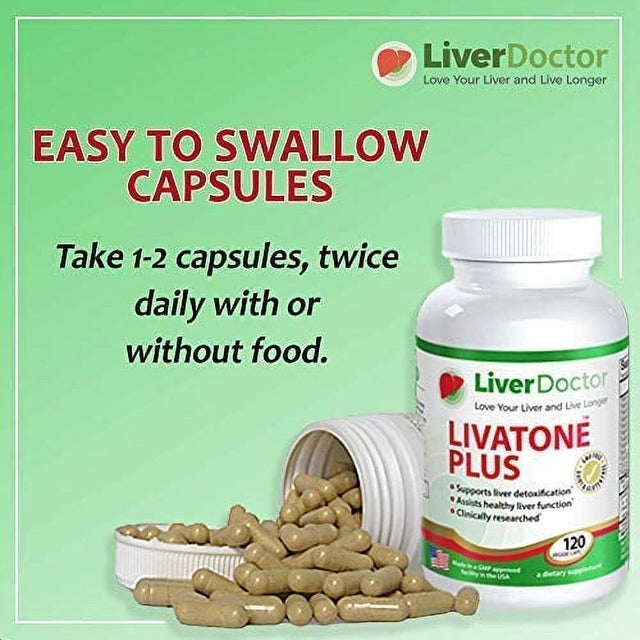 Livatone plus Liver Detox Capsules Liver Cleanse and Detox Pills with Milk Thistle and Antioxidants (240 Count)