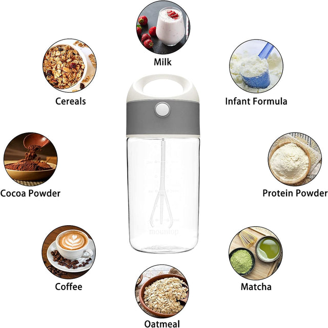 Electric Protein Shaker Bottle, Bpa-Free & Leak-Proof Mixer Bottles for Pre Workout, Portable Shaker Cups for Protein Powder, Whey, and Other Supplements, 15Oz