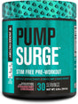 Jacked Factory Pumpsurge Caffeine Free Pre Workout for Men & Women - Stim Free Pre Workout Powder, NO Supplement & Nootropic Booster - Intense Pumps, Enhanced Focus - 30 Servings, Strawberry Lemonade