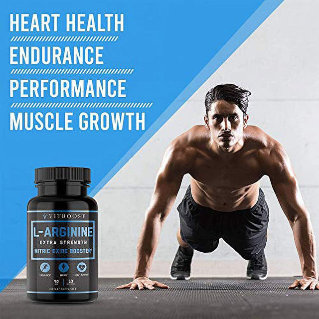 VITBOOST Extra Strength L Arginine Capsule 1500Mg - Nitric Oxide Supplements for Stamina, Muscle, Vascularity & Energy - Powerful NO Booster with L-Arginine, L-Citrulline & Essential Amino Acids