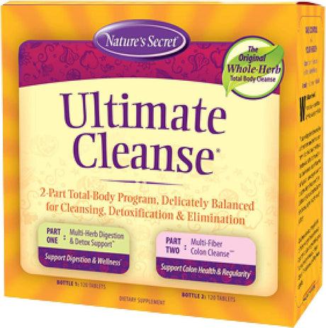 Nature'S Secret 7 Day Ultimate Cleanse - 2 Part Total Body Cleanse Promotes Healthy Digestion & Elimination with Multi-Herb Detox Blend & Multi-Fiber Colon Cleanse, 240 Tablets, with a Pill Case