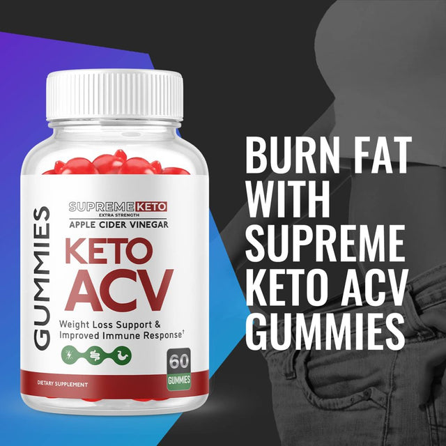 (1 Pack) Supreme Keto ACV Gummies - Energy & Focus Boosting Dietary Supplements for Weight Management & Metabolism - Fat Burn - 60 Gummies