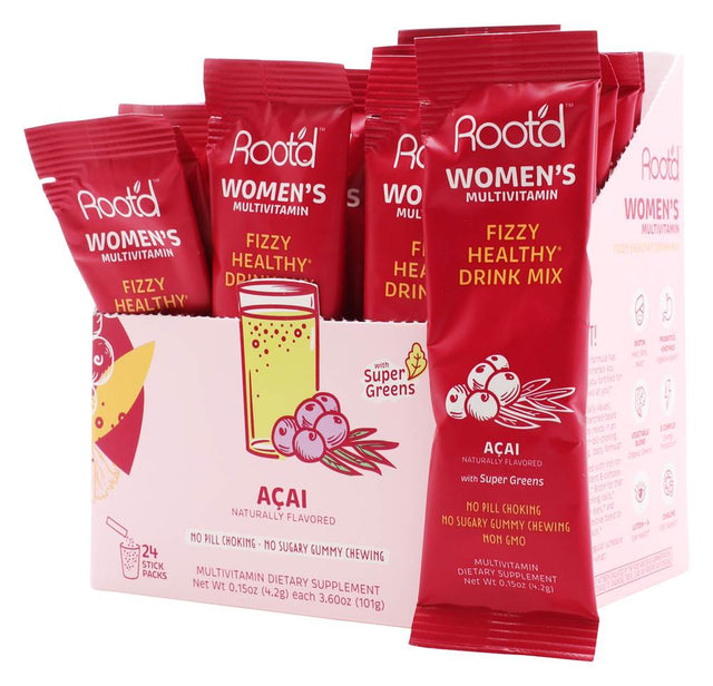 Root'D - Women'S Multivitamin Fizzy Healthy Drink Mix Acai - 24 Stick Pack(S)