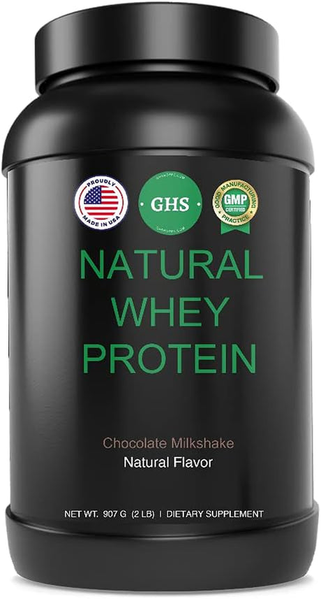 GHS Natural Whey Protein Chocolate for Pre or Post-Workout to Help Build Muscles and Repair Tissues