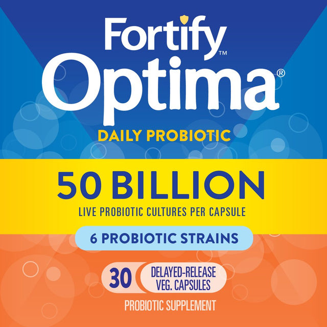 Nature'S Way Fortify Optima 50 Billion Daily Probiotic, Probiotic Strains, Supports Digestive and Immune Health, 30 Capsules