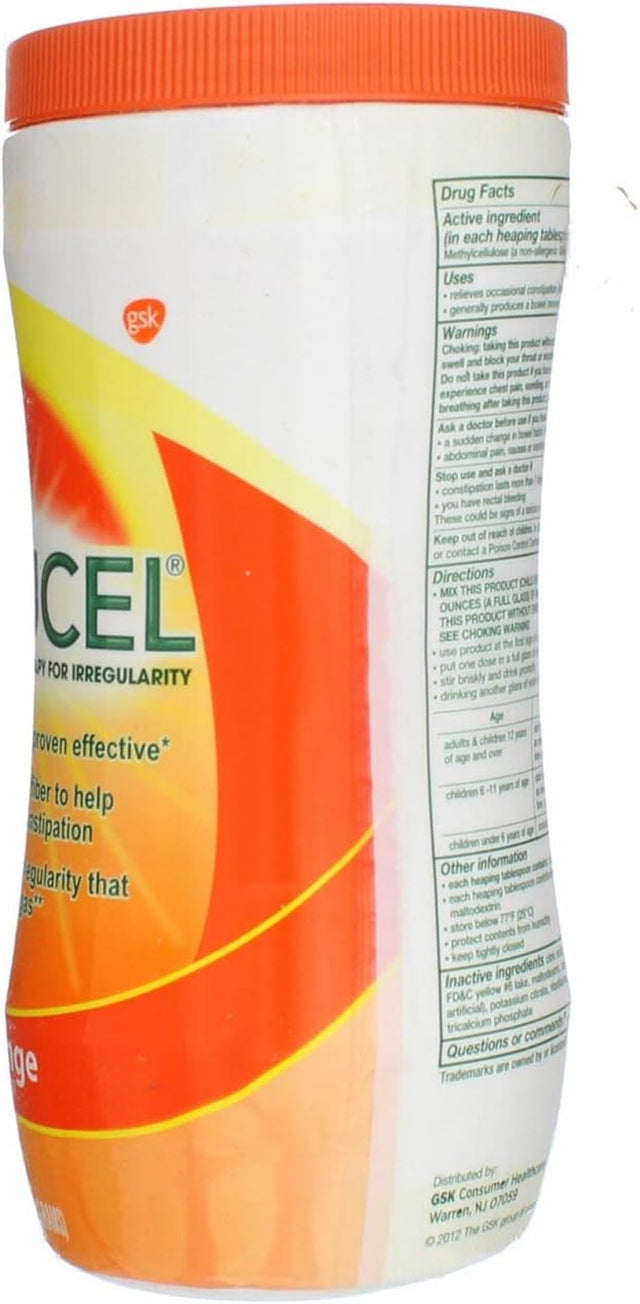 Citrucel - Fiber Therapy for Regularity, Methylcellulose, Orange Flavor - 30 Oz, Pack of 4