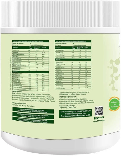 Pro360 Nephro HP - Dialysis Care Nutritional Protein Drink (Vanilla Flavour) No Added Sugar, Special Dietary Supplement for Kidney/Renal Health, 400 Gm