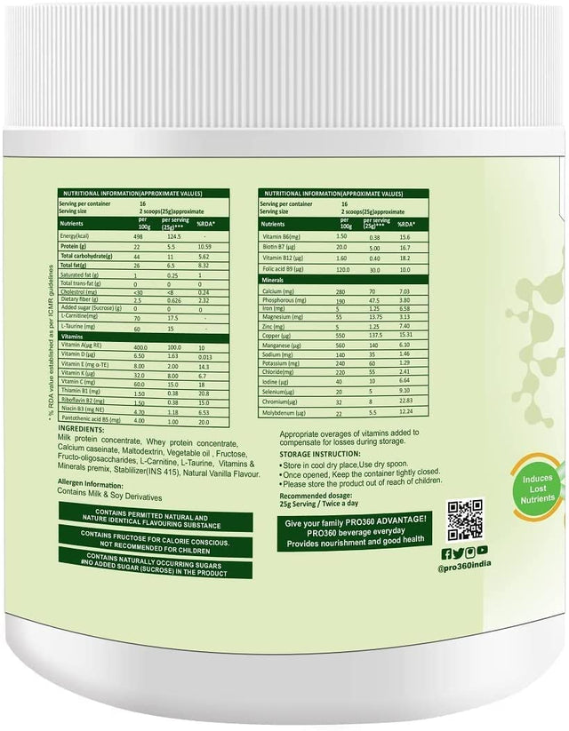 Pro360 Nephro HP - Dialysis Care Nutritional Protein Drink (Vanilla Flavour) No Added Sugar, Special Dietary Supplement for Kidney/Renal Health, 400 Gm