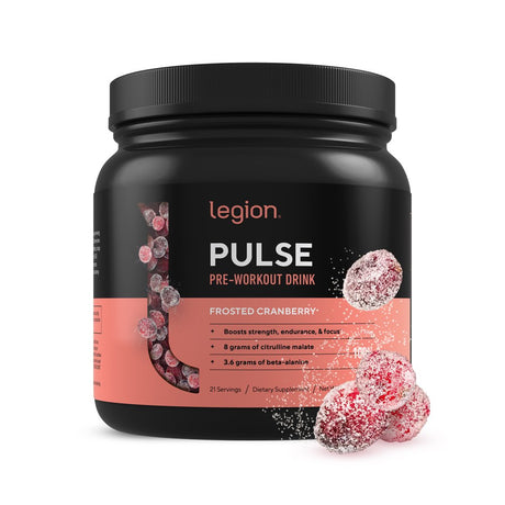 Legion Pulse Pre Workout W/ Caffeine for Energy, Frosted Cranberry, 20 Servings