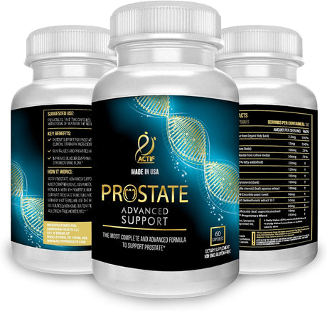 ACTIF Prostate Advanced Support with 20+ Factors, Complete Support for Urinary Health and Prostate - 60 Capsules, Made in USA, Non-Gmo