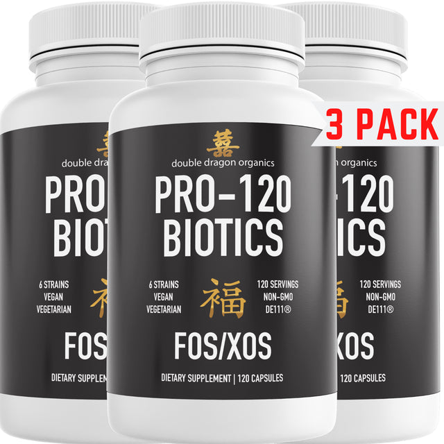 Probiotics for Men & Women with FOS XOS DE111, 120 Capsules (3 Pack)