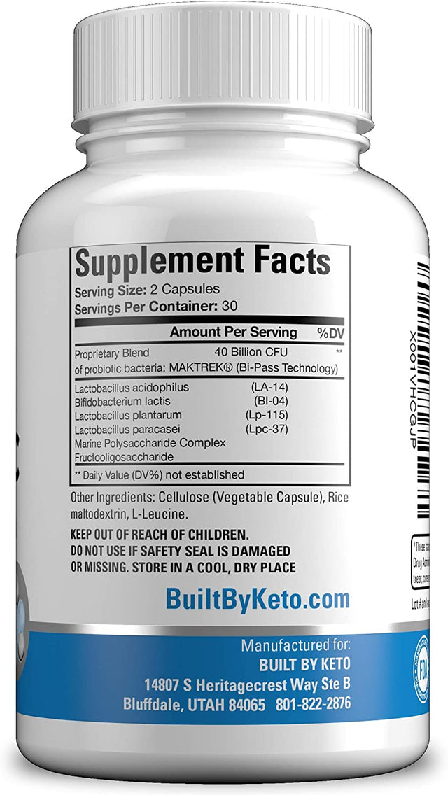 Keto Probiotics with Prebiotic - Digestive & Gut Health - Supports Occasional Constipation, Diarrhea, Gas & Bloating - Probiotics for Women & Men - Ketogenic Diet Probiotic - 60 Capsules