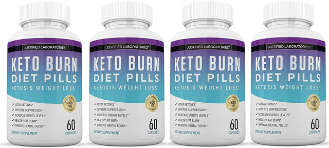 (4 Pack) Keto Diet Burn Diet Pills Advanced Ketogenic Support Exogenous Ketones Ketosis for Men Women 240 Capsules