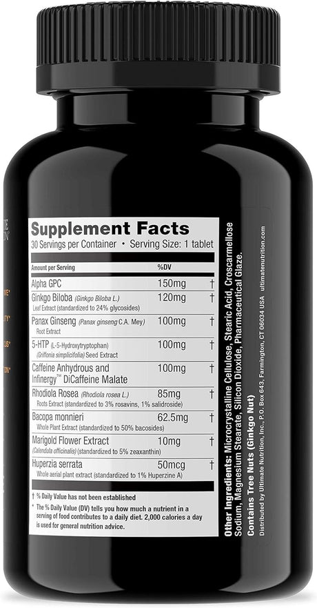 Ultimate Nutrition Cheat Code Nootropic Esports Brain Supplement with 5-HTP – Memory, Energy, and Focus Booster - No Jitters or Crash - Promotes Eye Health & Visual Processing Speeds (30 Tablets)