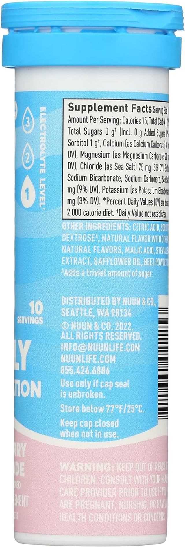 NUUN Raspberry Lemonade Daily Hydration, 10 CT