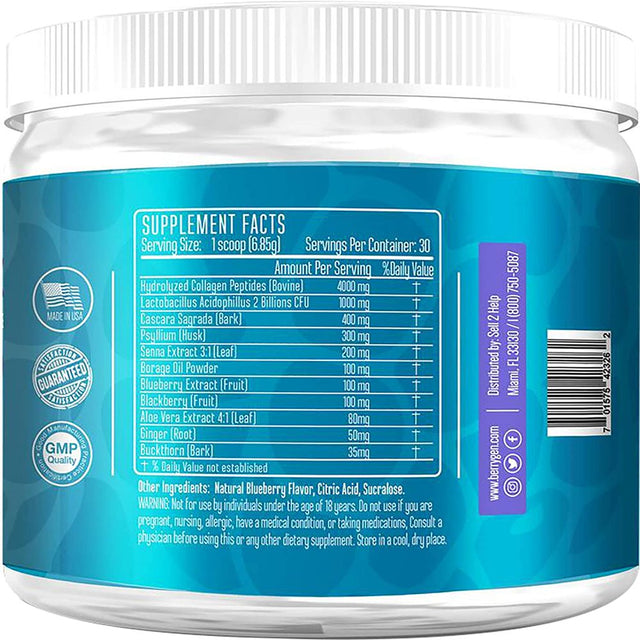 Berry Gen: Detox X 2 Collagen Powder with Antioxidants and Probiotics - 60 Servings - Peptides with Type 1 and 3 Collagen - Support Healthy Hair, Skin, Nails, Digestion and Gut Health - Made in the US