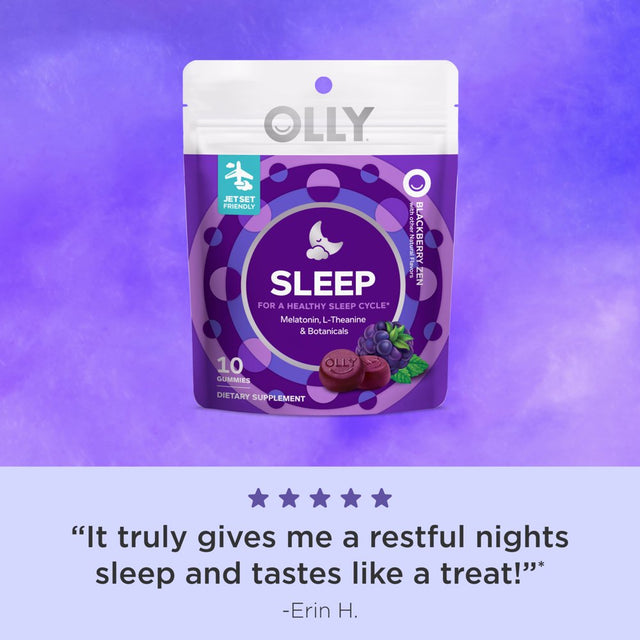 OLLY Sleep Gummy Supplement, 3Mg Melatonin, L Theanine, Chamomile, Blackberry, 10 Ct