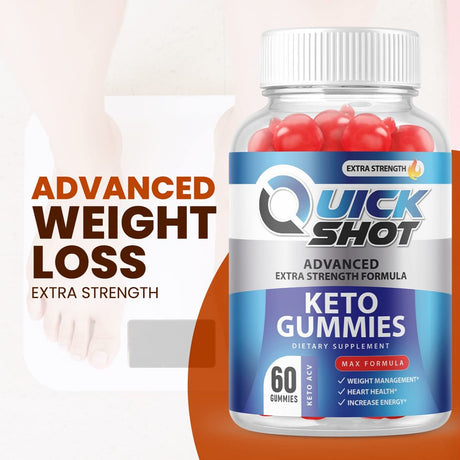 (2 Pack) Quick Shot Keto ACV Gummies - Supplement for Weight Loss - Energy & Focus Boosting Dietary Supplements for Weight Management & Metabolism - Fat Burn - 120 Gummies