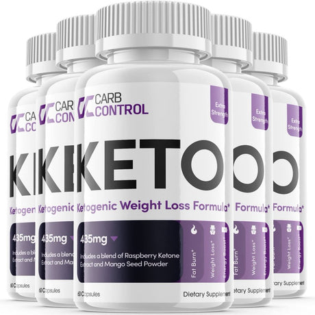 Carb Control Keto - Ketogenic Weight Loss - Energy & Focus Boosting Dietary Supplements for Weight Management & Metabolism - Advanced Fat Burn Raspberry Ketones Pills - 300 Capsules (5 Pack)