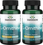 Swanson L-Ornithine Amino Acid 500 Milligrams 60 Veg Capsules (2 Pack)