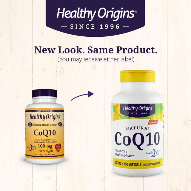 Healthy Origins Coq10 100 Mg (Kaneka Q10, Non-Gmo, Gluten Free, Heart Support, Energy Support), 150 Softgels