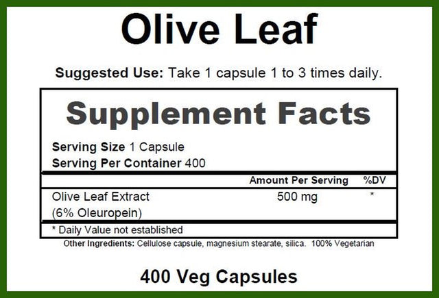 Greenpacks Olive Leaf Extract (High-Potency) Supplement, 400 Capsules