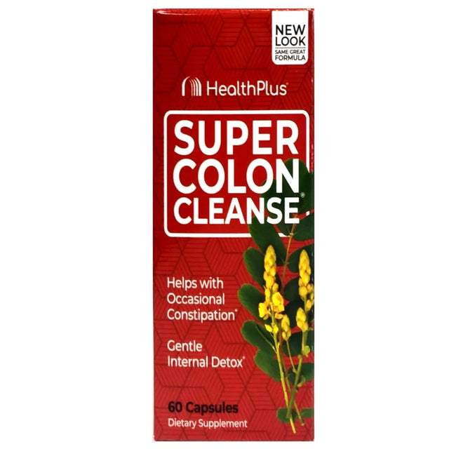 Health plus Super Colon Cleanse Psyllium with Herbs, 60 Capsules Each